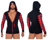 CandyMan 99575 Kapuzenpullover-Bodysuit, Farbe Schwarz
